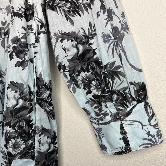 Anthropologie Lavinia White Blue Floral Embroidered Long Sleeve Shirtdress NWT - Picture 16 of 16